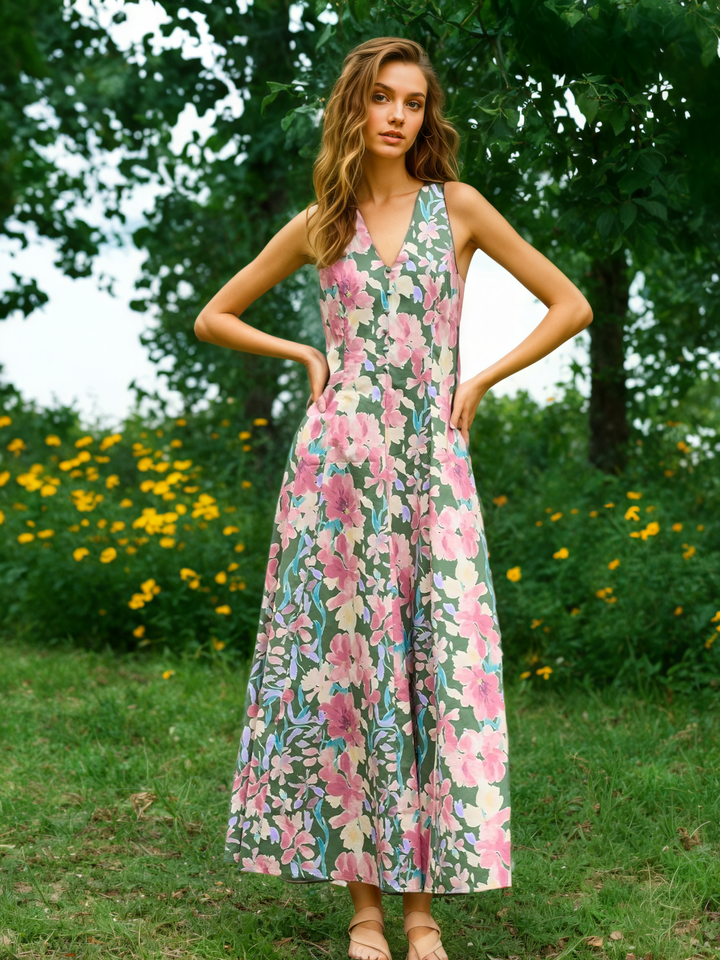 Bohemian V-neck Maxi Dress