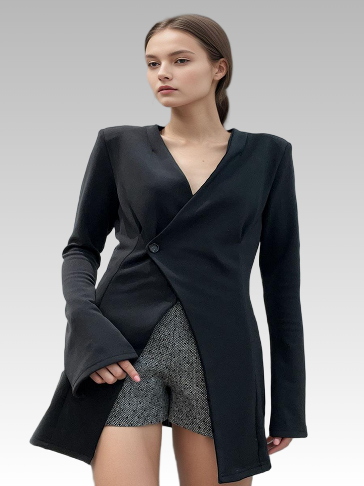 Puff Sleeve V-Neck Blazer