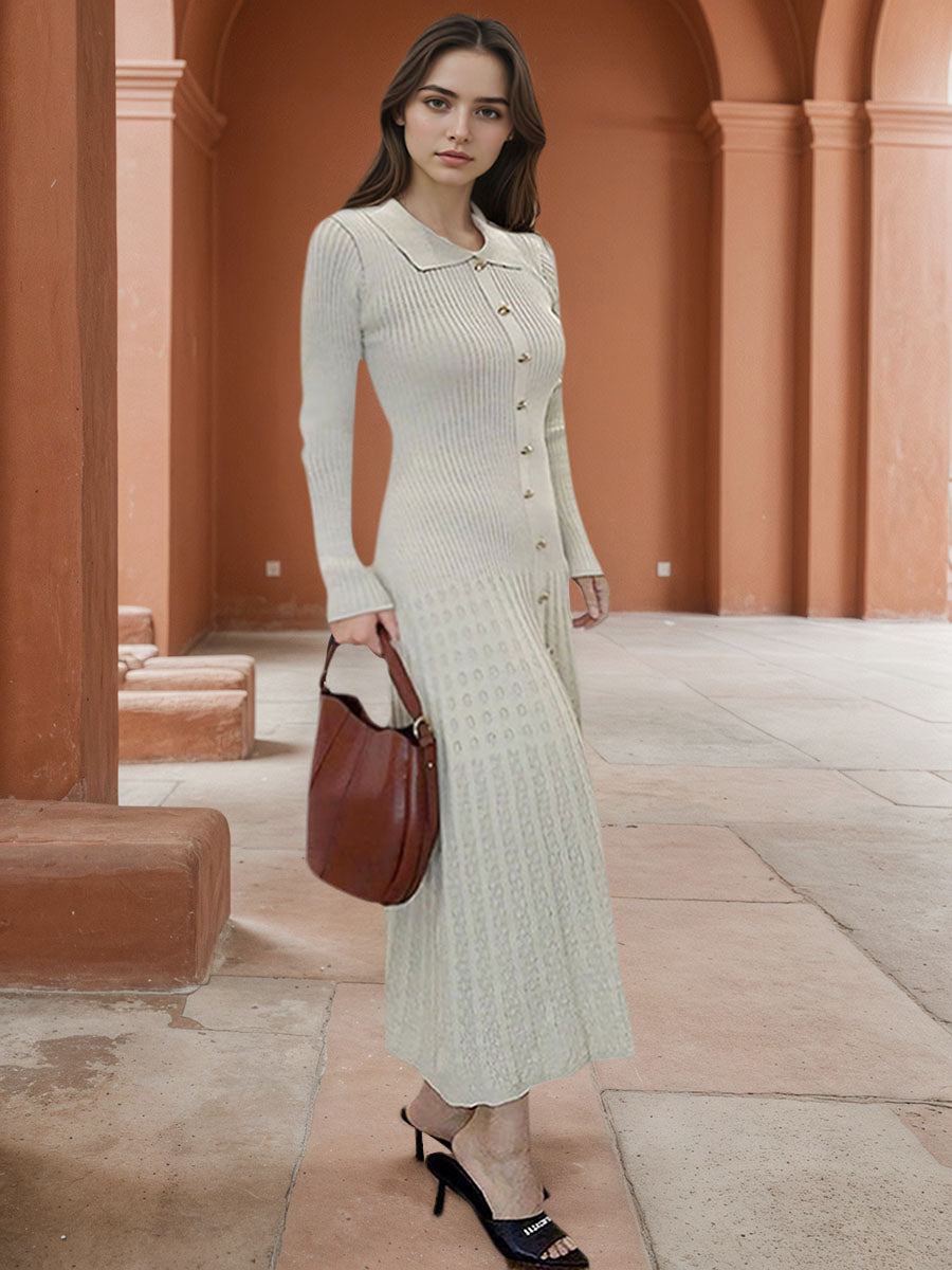Knit Cardigan Midi Dress