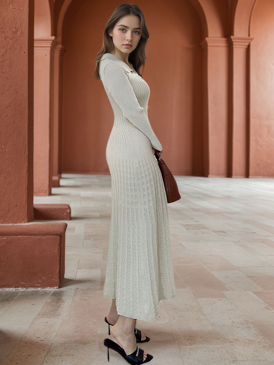 Knit Cardigan Midi Dress