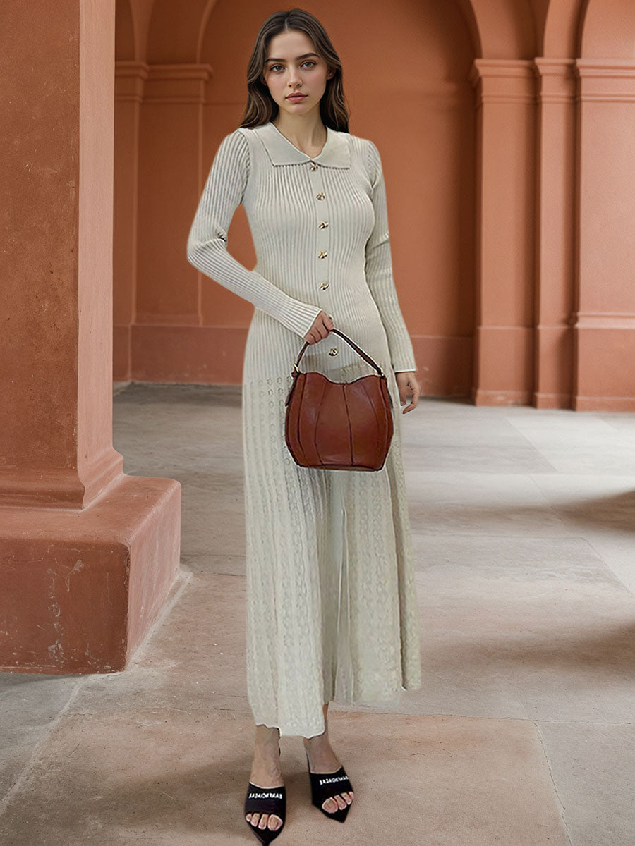 Knit Cardigan Midi Dress