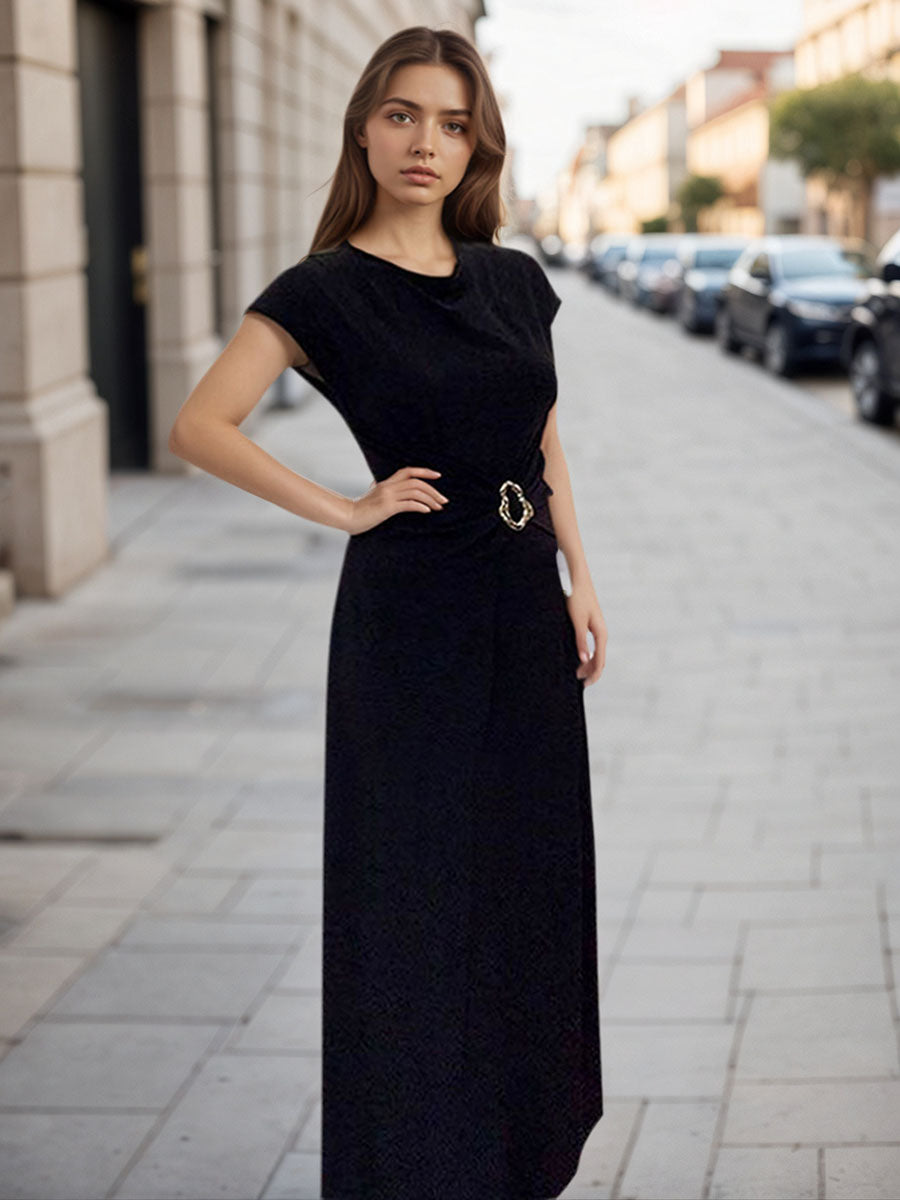 Spliced Sequined Minimalist Dress