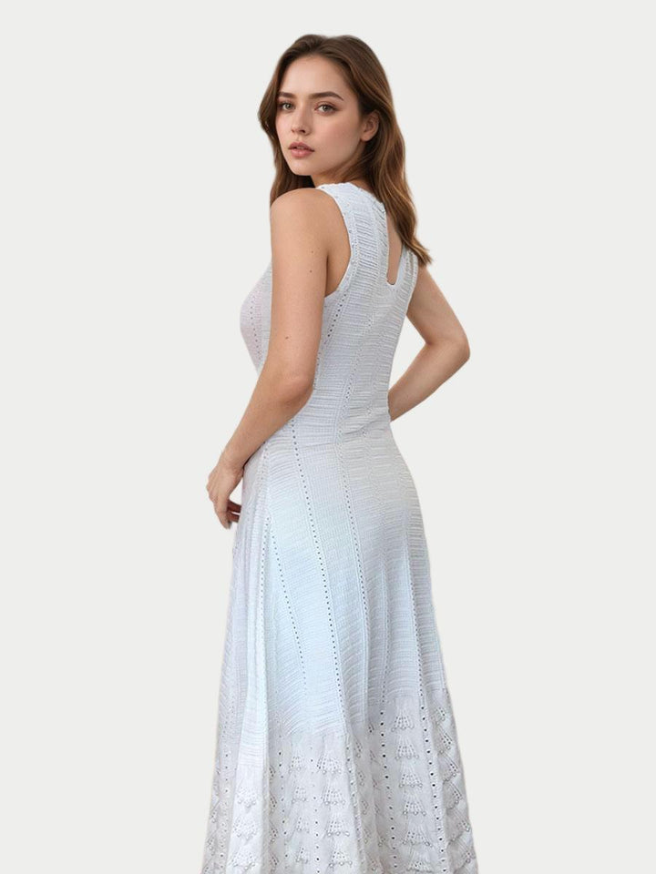 Solid Bright Lines Pleated Dress