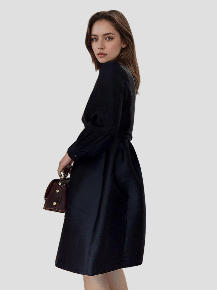 Vintage-Inspired Satin Bow Tie Dress