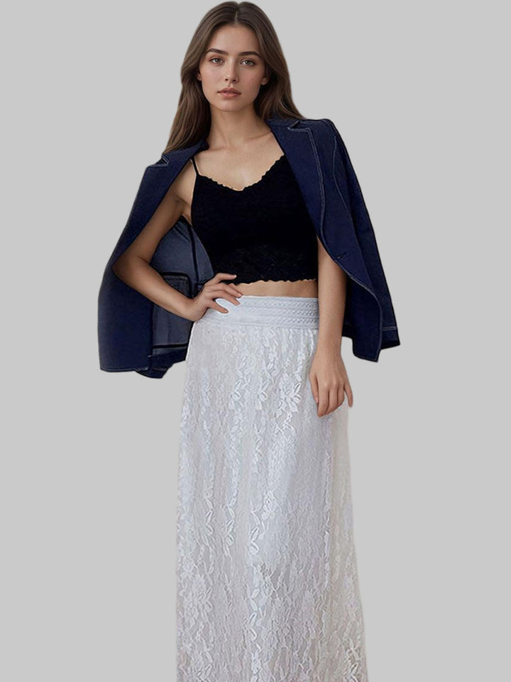 Embroidery Lace Long Skirt