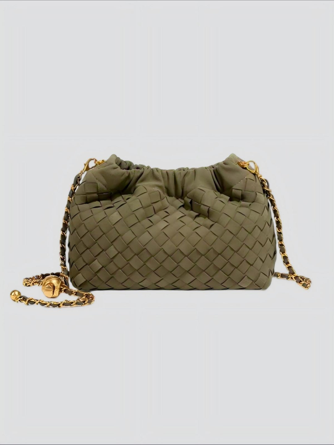 Woven Suede Bag with Adjustable Shoulder Strap