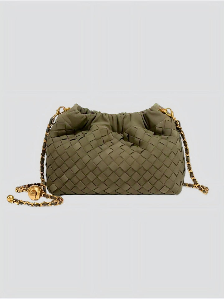 Woven Suede Bag with Adjustable Shoulder Strap
