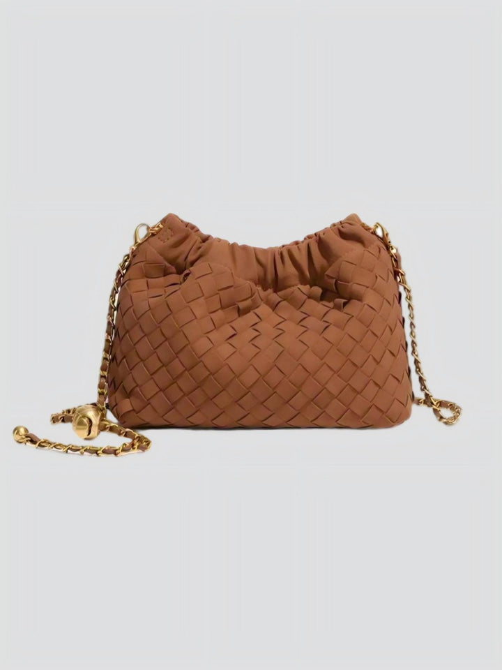 Woven Suede Bag with Adjustable Shoulder Strap