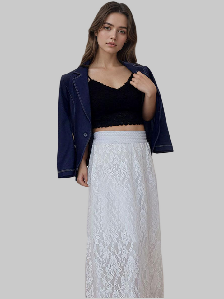 Embroidery Lace Long Skirt