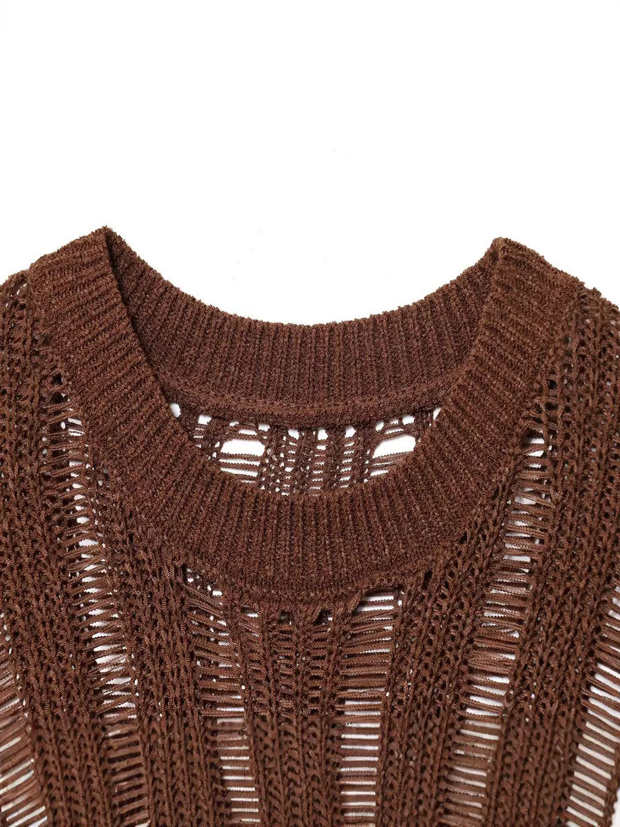 Casual Hollow Knit Top