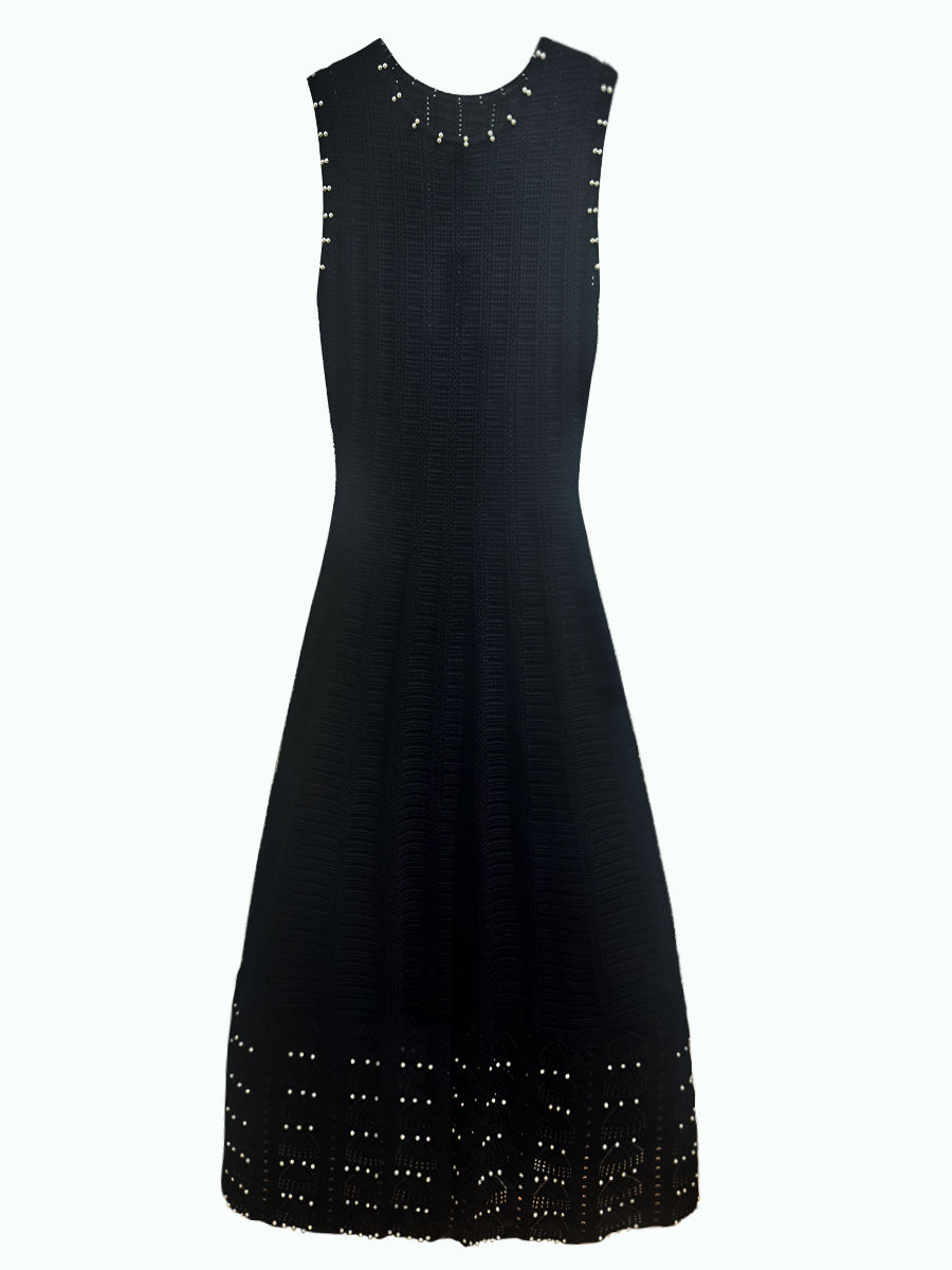 Solid Bright Lines Pleated Dress