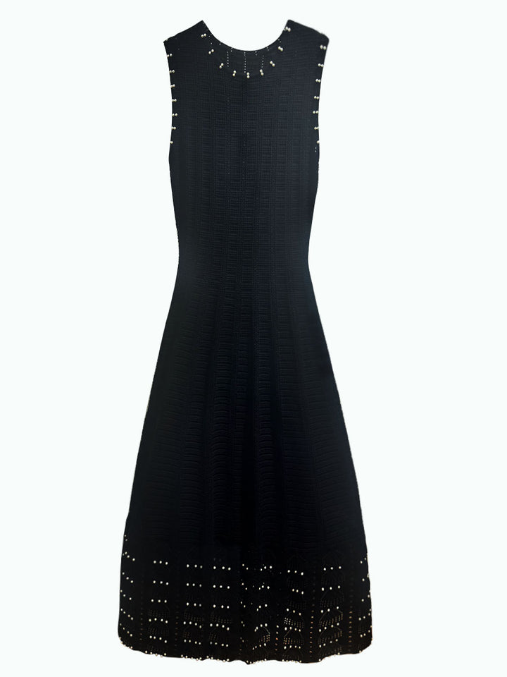 Solid Bright Lines Pleated Dress