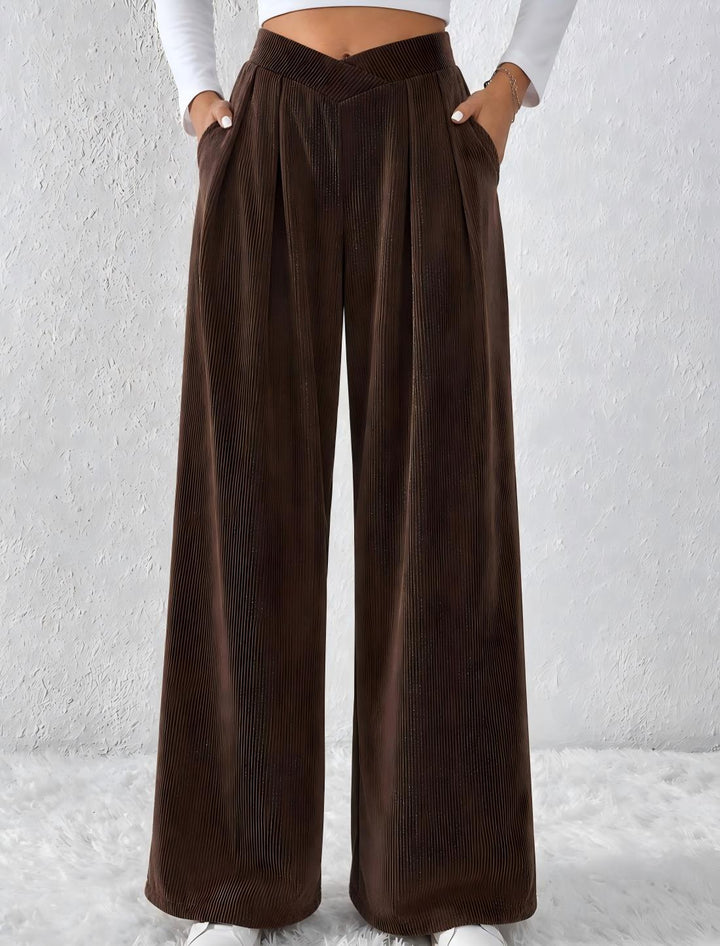 Wide-Leg Corduroy Pants