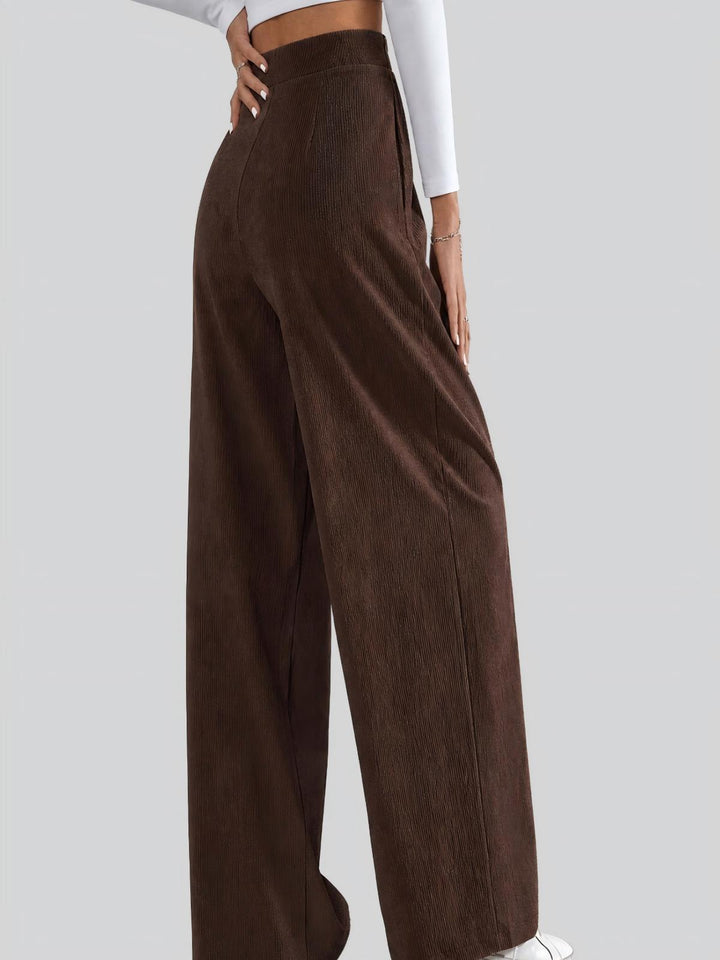 Wide-Leg Corduroy Pants