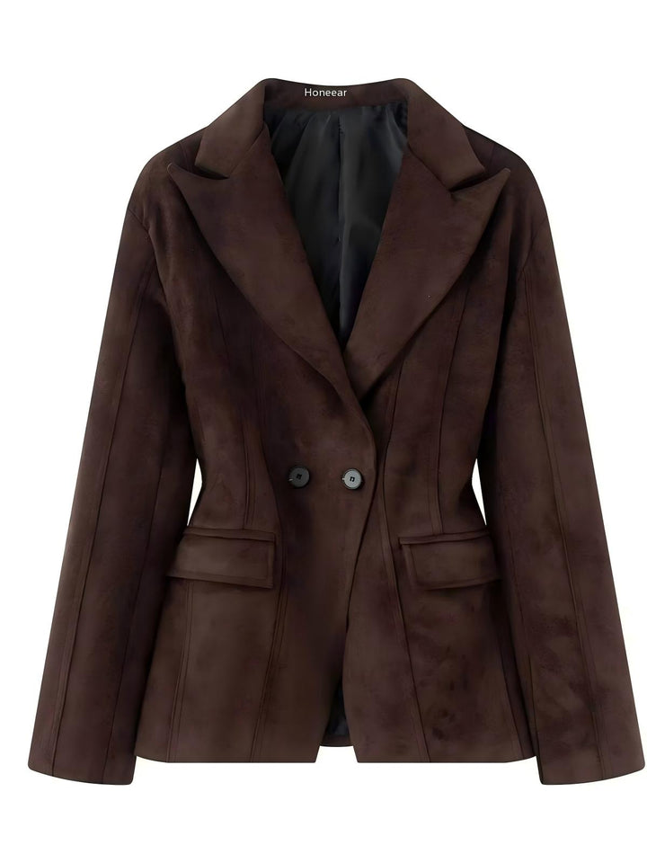 Suede Fitted Blazer