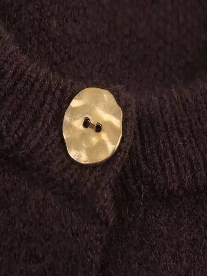 One-Button Stylish Fringed Details Sweater