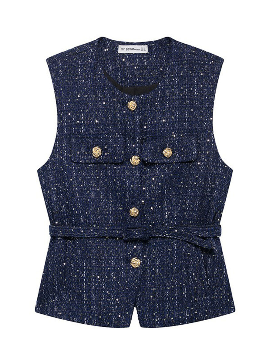 Tweed Sleeveless Vest