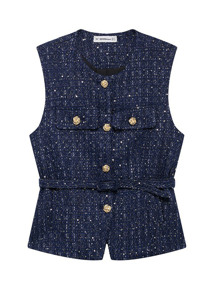 Tweed Sleeveless Vest