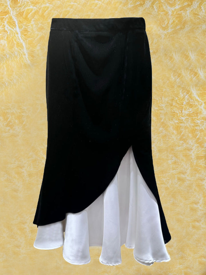 Velvet Patchwork A- Mini Skirt