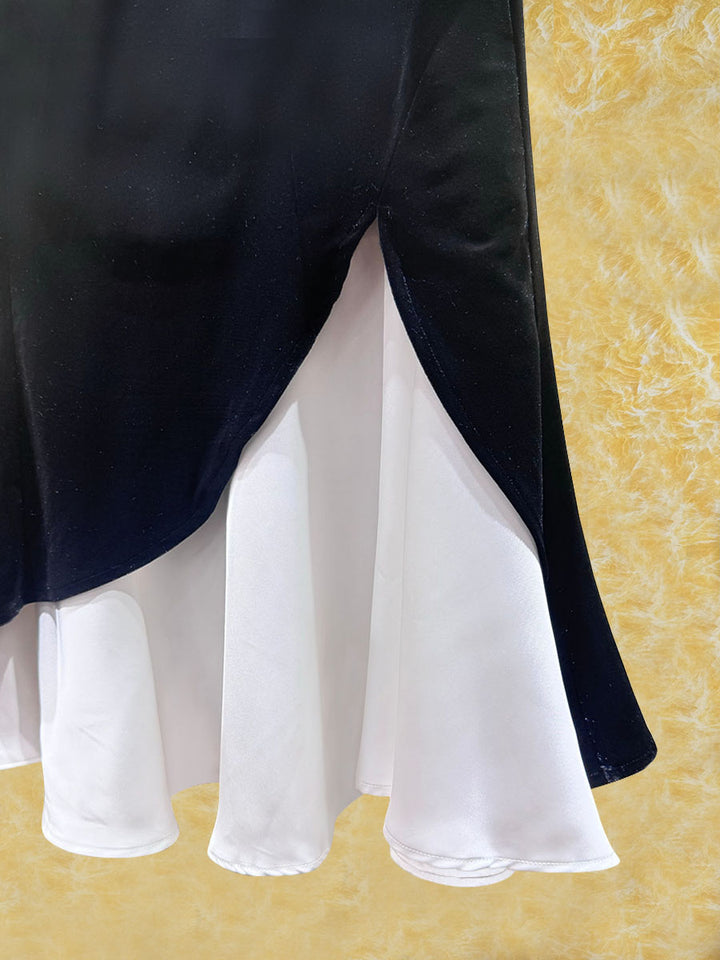 Velvet Patchwork A- Mini Skirt