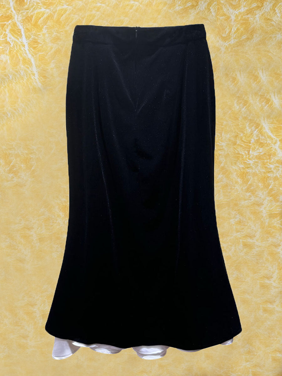 Velvet Patchwork A- Mini Skirt