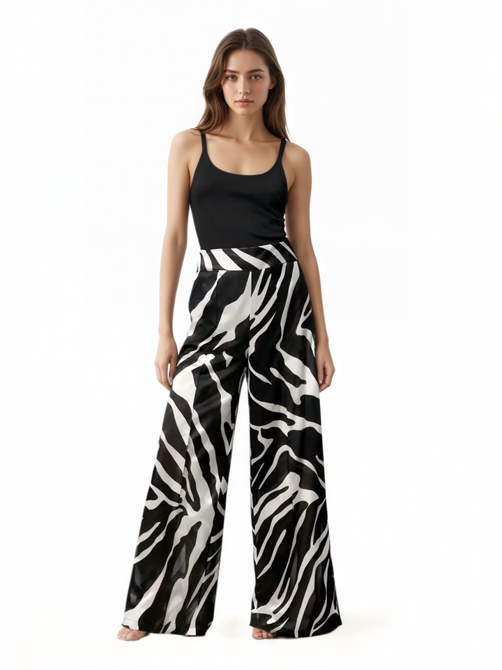 Zebra Stripes Wide-Leg Pants