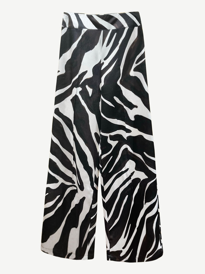 Zebra Stripes Wide-Leg Pants