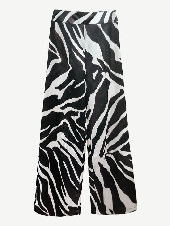 Zebra Stripes Wide-Leg Pants