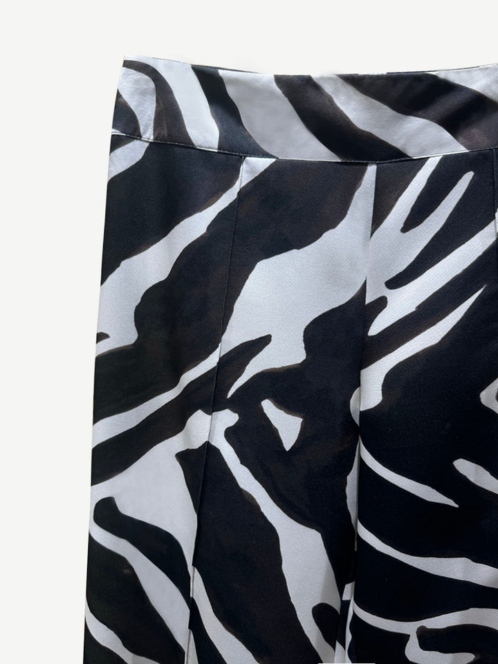 Zebra Stripes Wide-Leg Pants