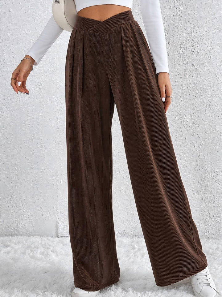 Wide-Leg Corduroy Pants