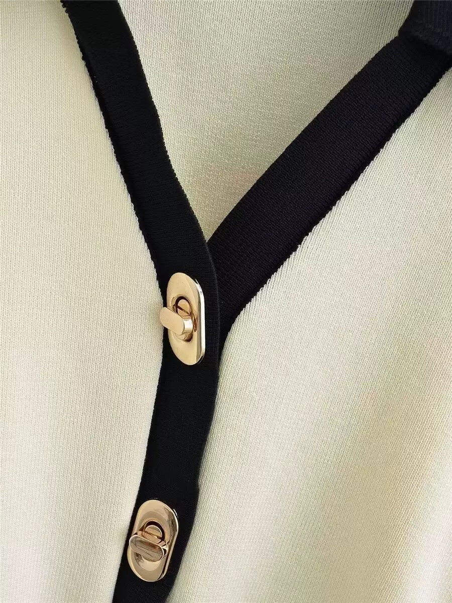 Colorblock Knit Cardigan