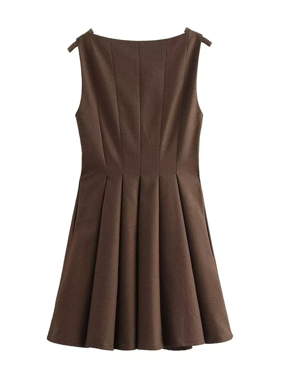 Butterfly Knot Checkered Dress