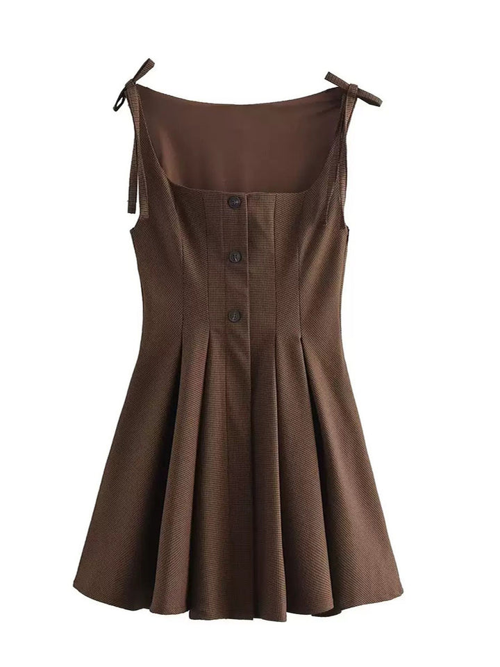 Butterfly Knot Checkered Dress