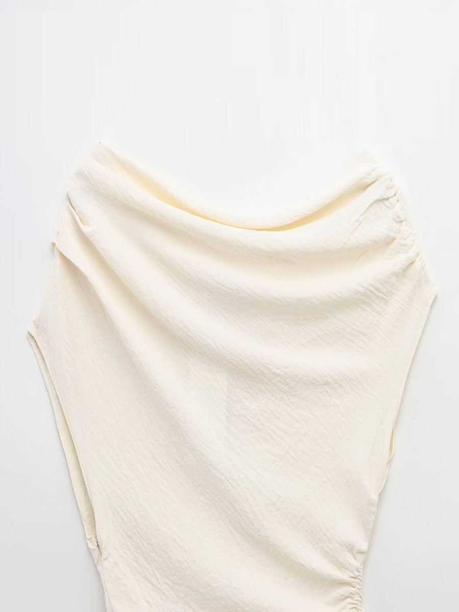 Asymmetrical Neck Sleeveless T-Shirt