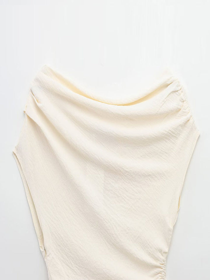 Asymmetrical Neck Sleeveless T-Shirt