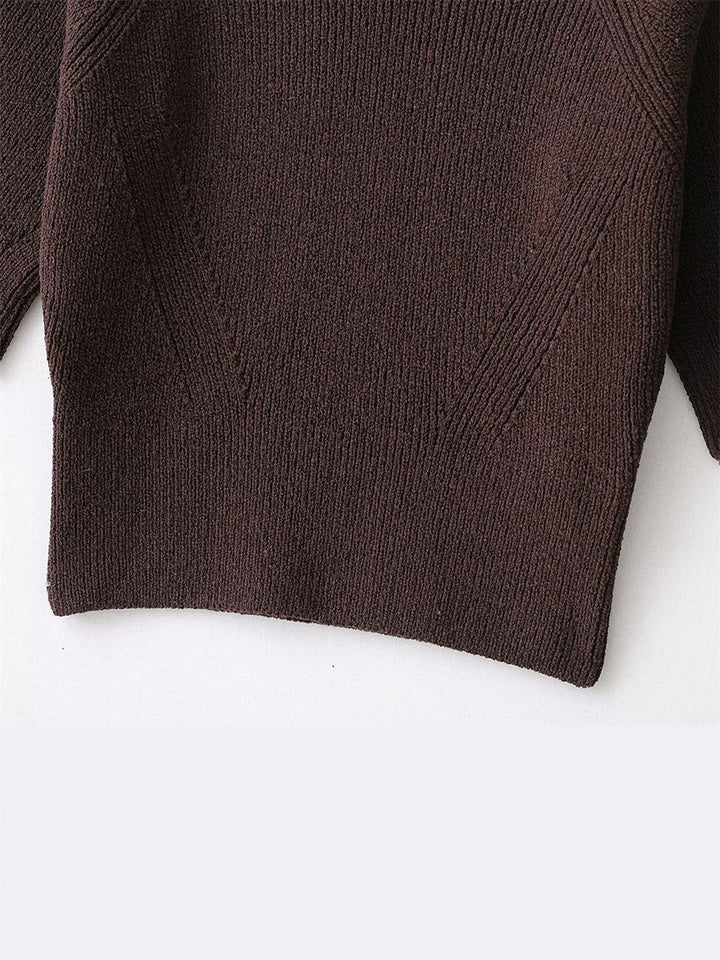 Wool-blend short-sleeve top