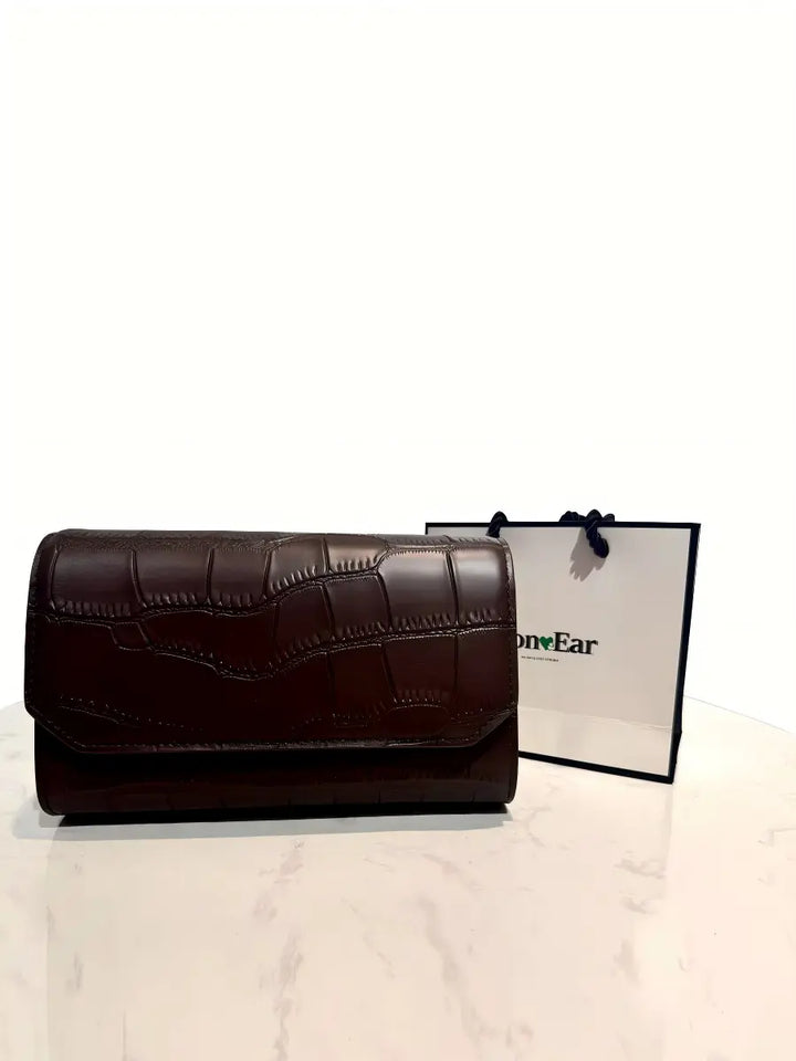 Checkered Leather Chain Handbag