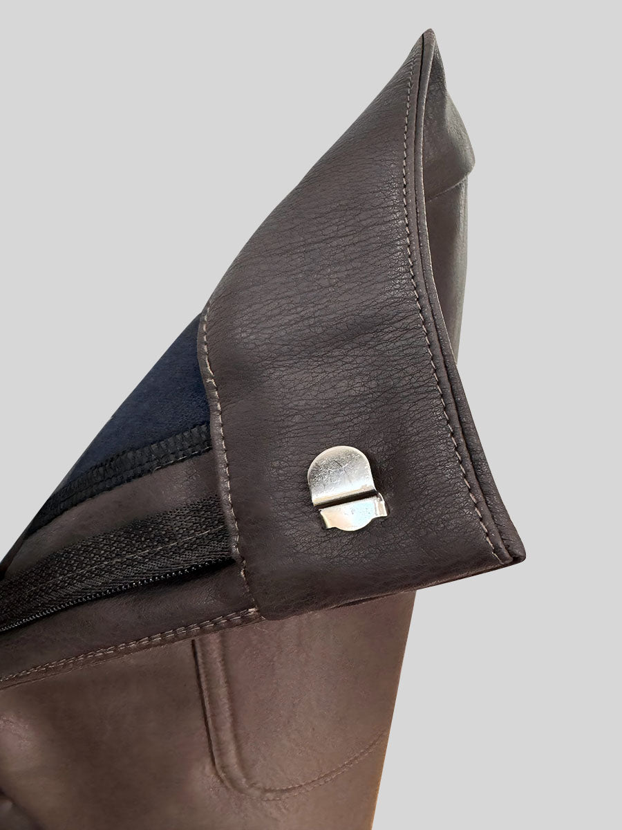 Faux Leather Micro-Flared Straight-Leg Pants