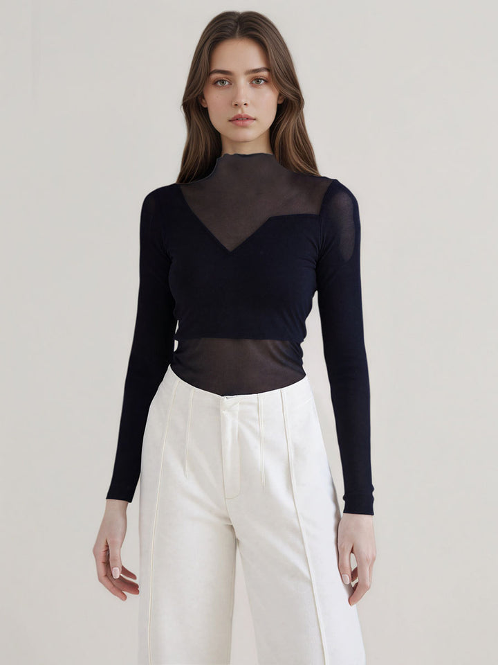 Elegant Seamed Wide-Leg Pants