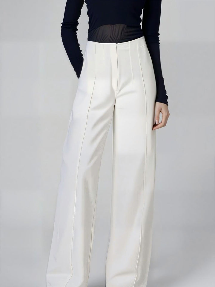 Elegant Seamed Wide-Leg Pants