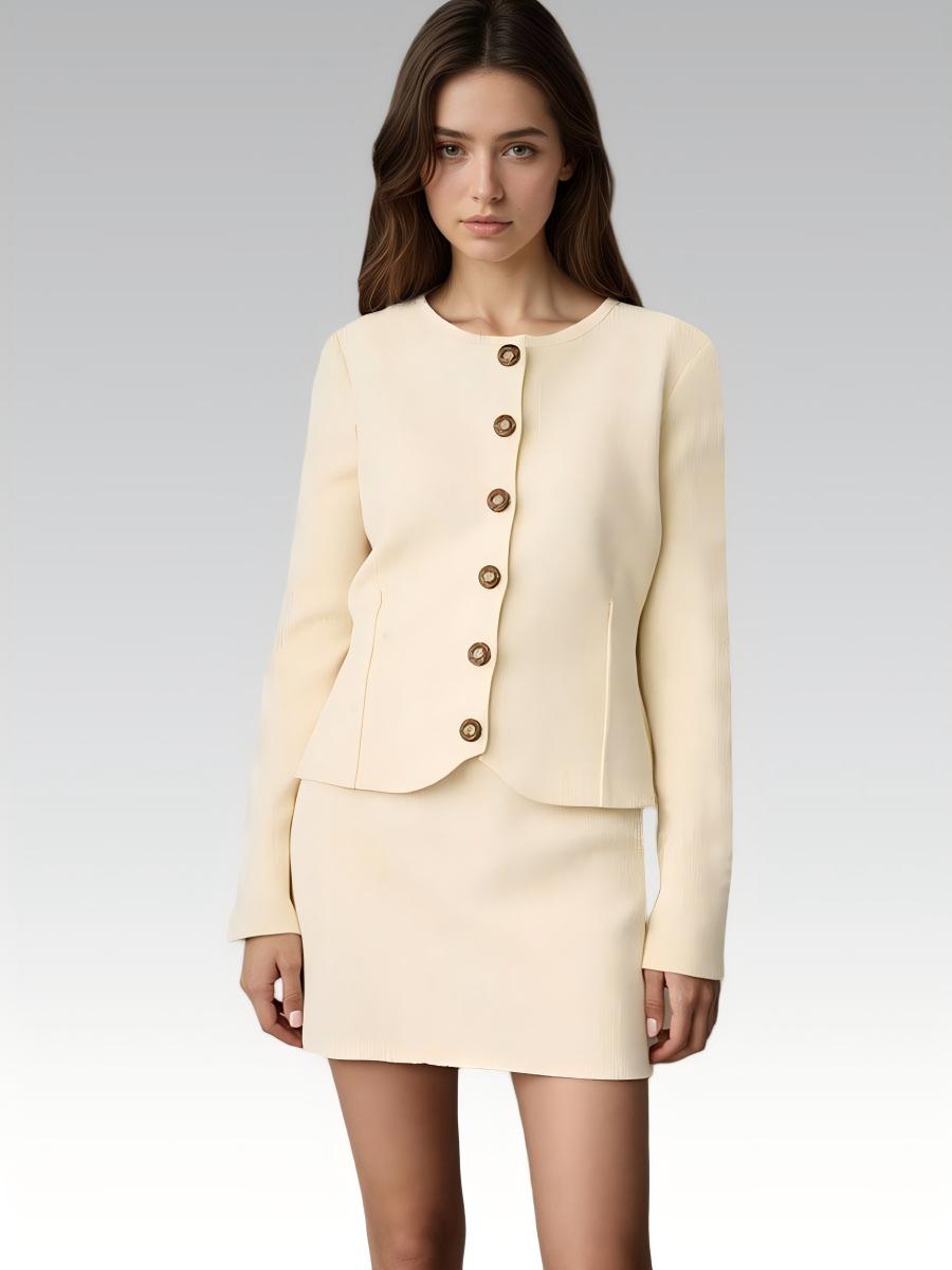 Elegant High-Waist Ribbed Knit Skirt
