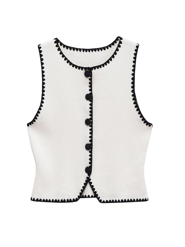 Cropped Sleeveless Sweater