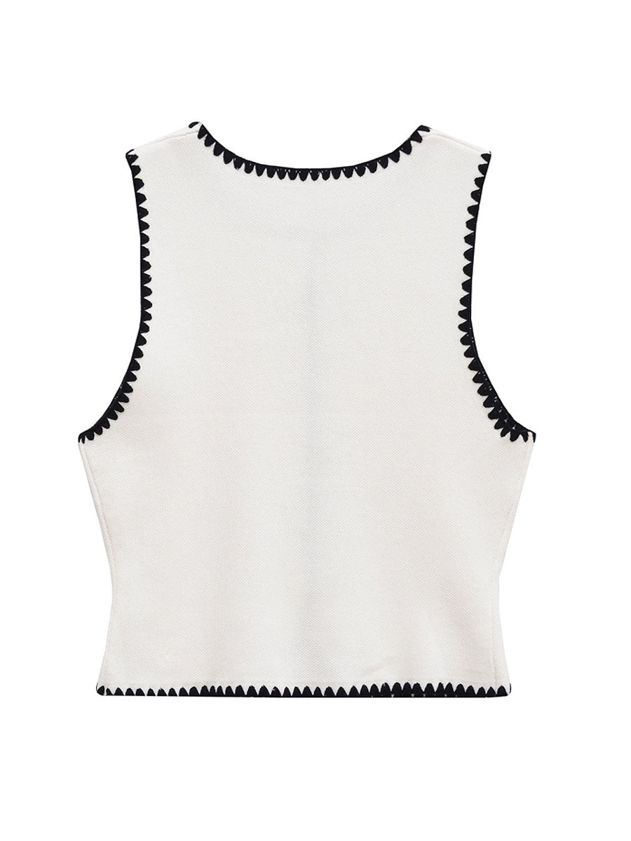 Cropped Sleeveless Sweater