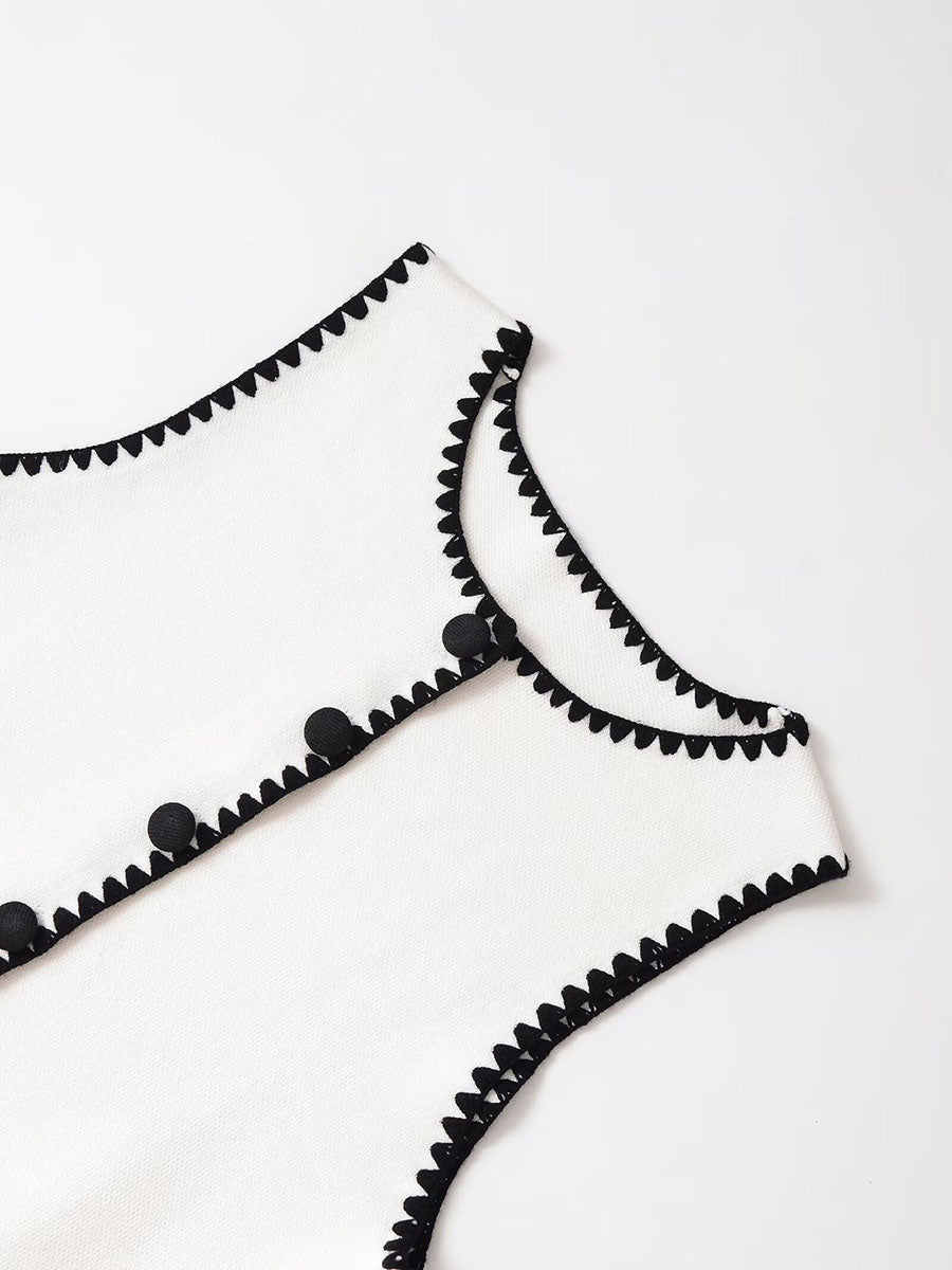 Cropped Sleeveless Sweater