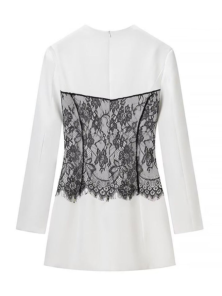 Lace Stitching Coat Dress