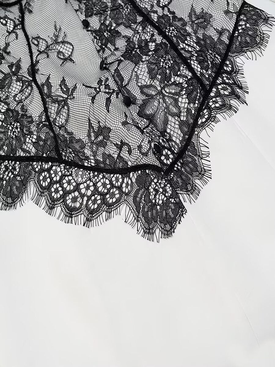 Lace Stitching Coat Dress