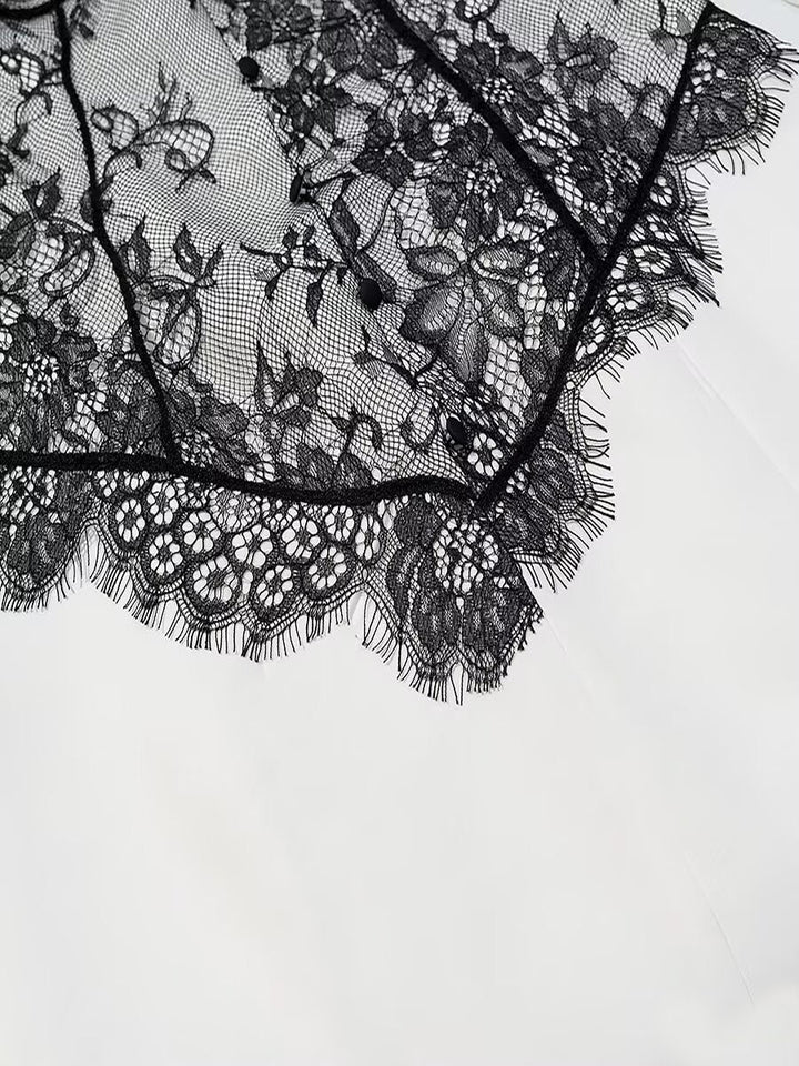 Lace Stitching Coat Dress