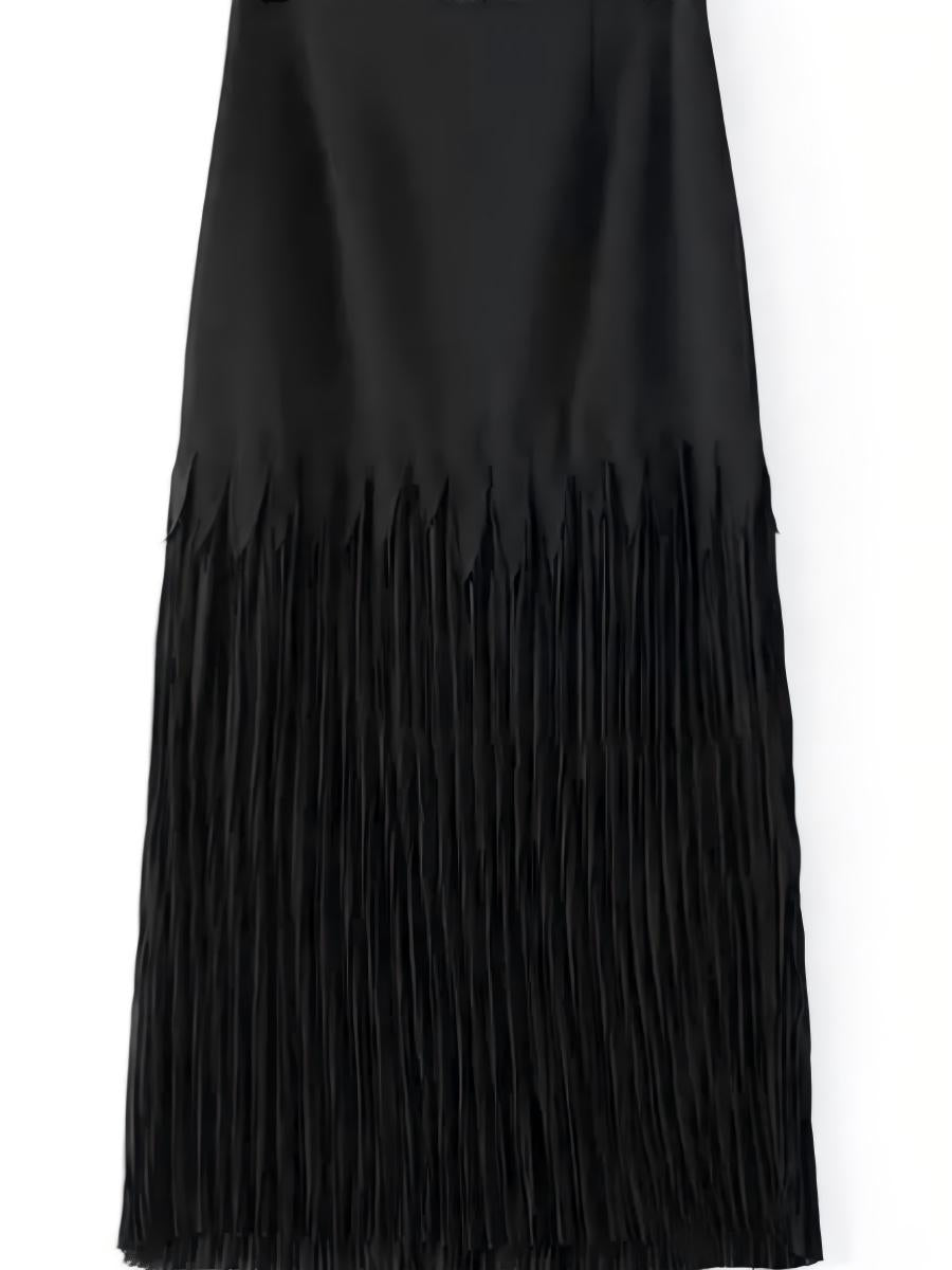 Lace Panel Jersey Skirt