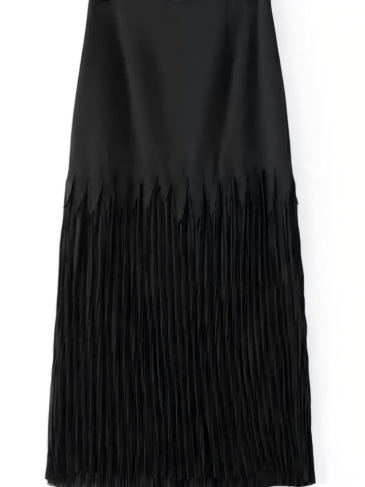 Lace Panel Jersey Skirt