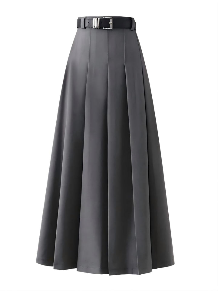 Solid Color Pleated Skirt